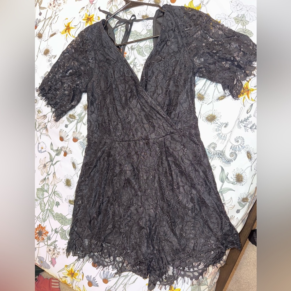 Black Lace Romper